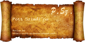 Pott Szimóna névjegykártya